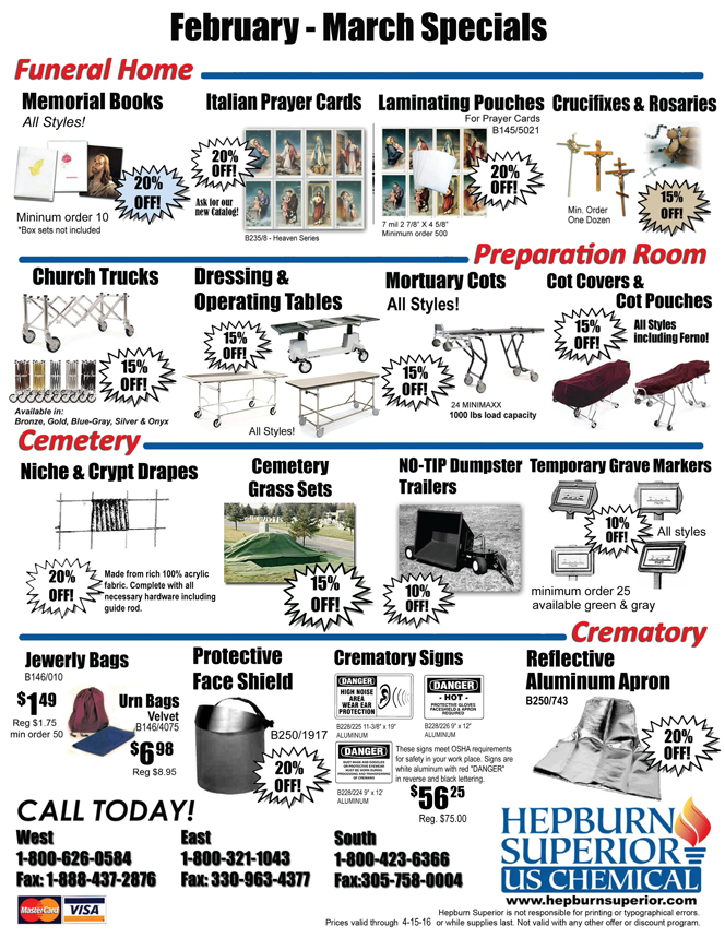Hepburn Superior US Chemical Monthly Specials